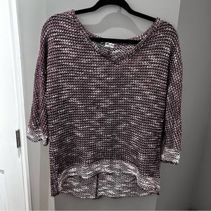 Kut From The Kloth Maroon & Cream Crochet Style Sweater-Sm